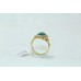 18Kt Yellow Gold Ring Natural Carved Emerald Stones Diamond Size 13